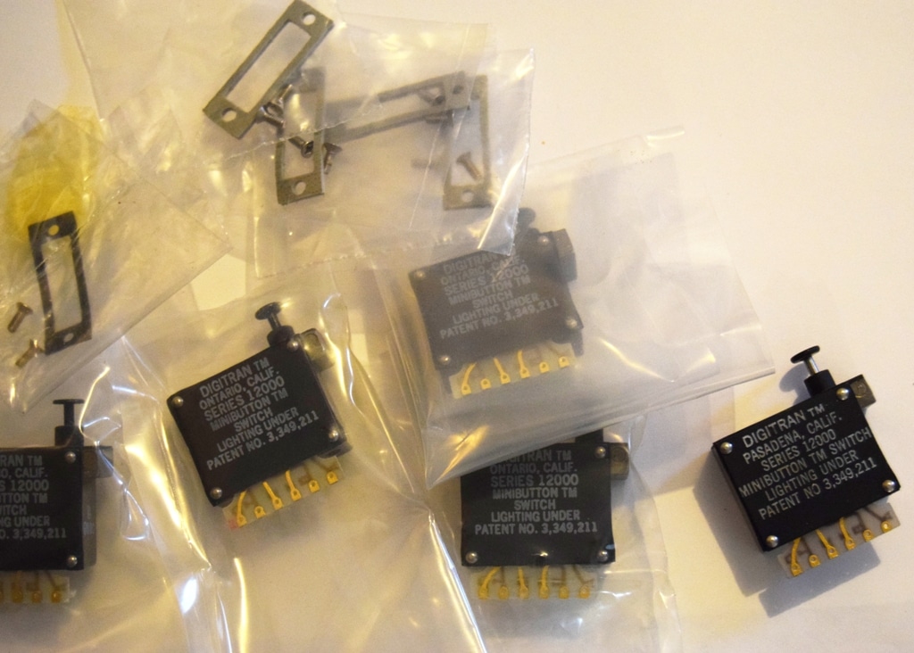 4 qty Digitran series 12000 digital panel switches with hardware