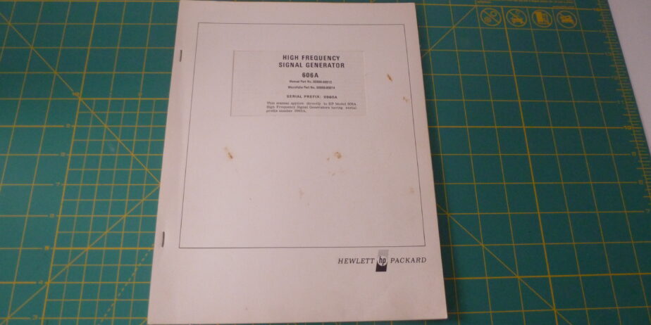 HP 606A User and Maintenance Manual