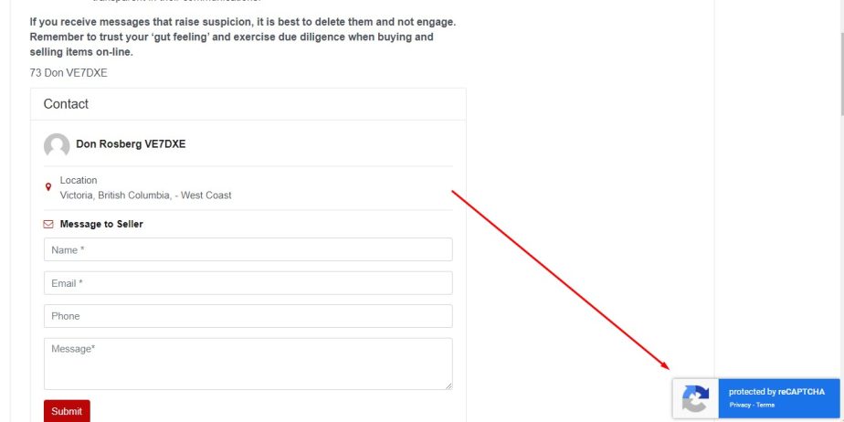 reCAPTCHA v3 Added to Hamshack.ca