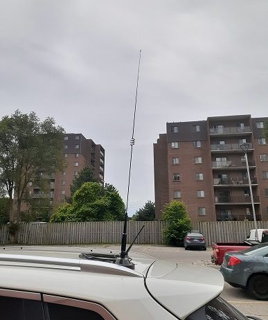 Diamond Dual-Band 2m/70cm Mobile NR770HAB Antenna on mobile mounting magnet base with coax and PL-259