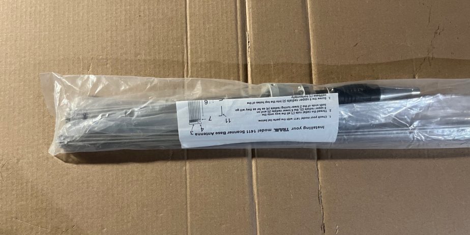 Tram 1411 Scanner 25MHz–1,300MHz VHF/UHF Super Discone Base Antenna Plus CB Transmit Bands (brand new sealed packaging).