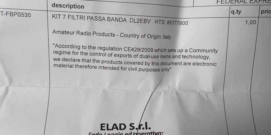 ELAD FDM-S3 SDR Receiver (OCXO) + bandpass filters