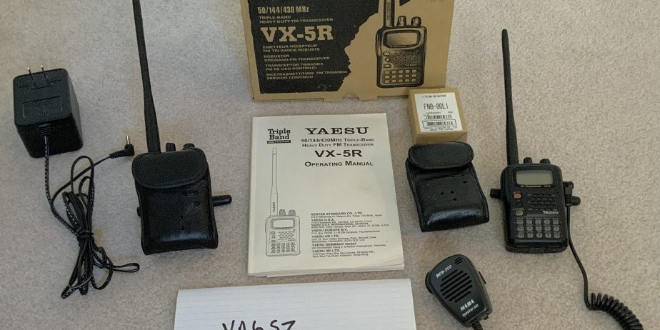 Yaesu VX5R tri-band handheld transceivers (x2)