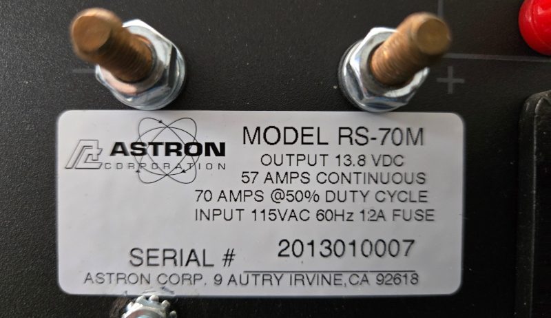 ASTRON RS-70M Linear Power Supply