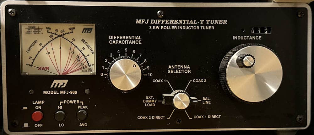 Icom 735 HF Transceiver, Icom PS-55 power supply, plus MFJ-986 Differential Antenna Tuner