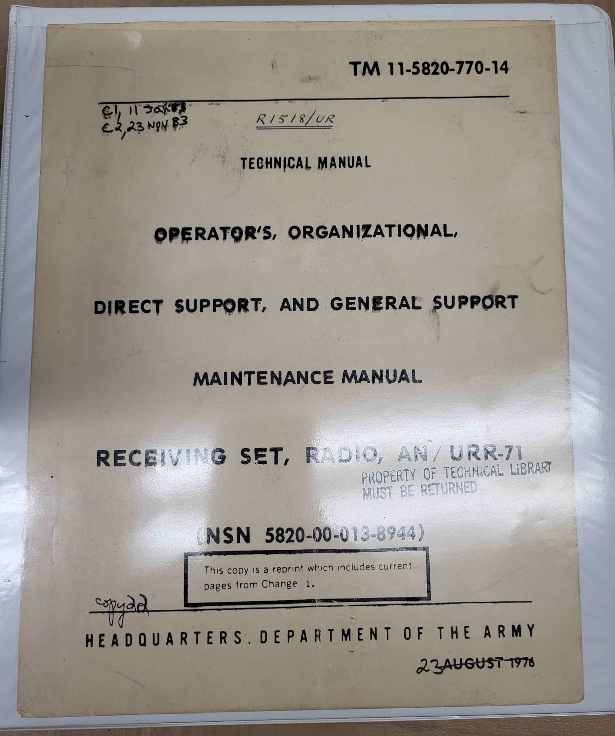 Vintage Military Radio Receiver – R-1518/UR