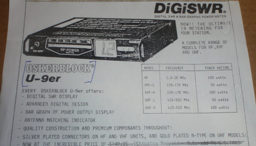 OSKERBLOCK UHF DIGITAL Meter & LED RF Power Meter 420-500 MHz 50 W