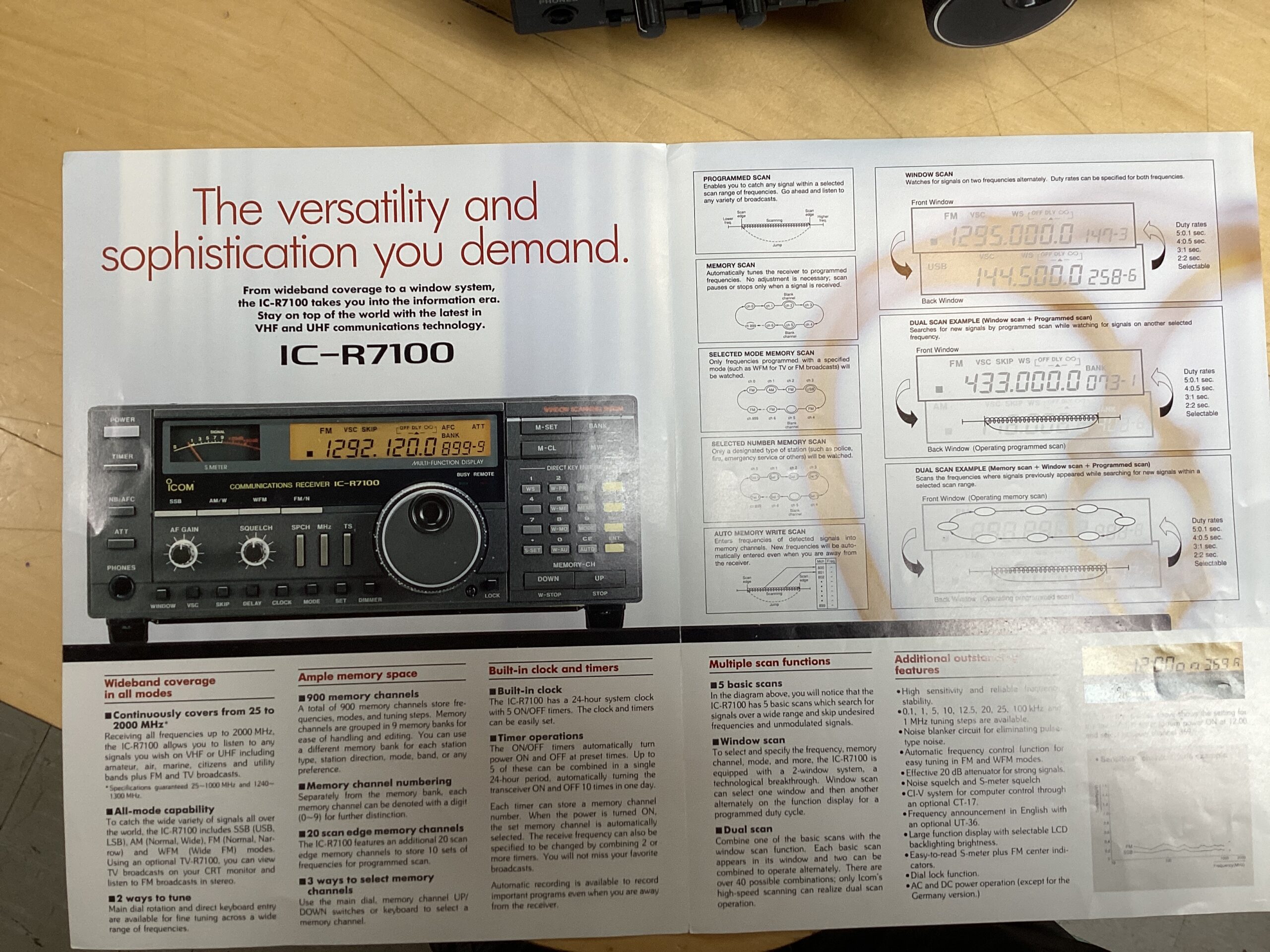 ICOM IC-R7100 Wideband-All Mode 25-2000Mhz