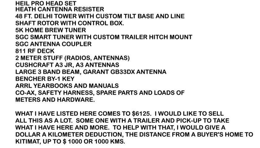 COMPLETE HF STATION FOR SALE.