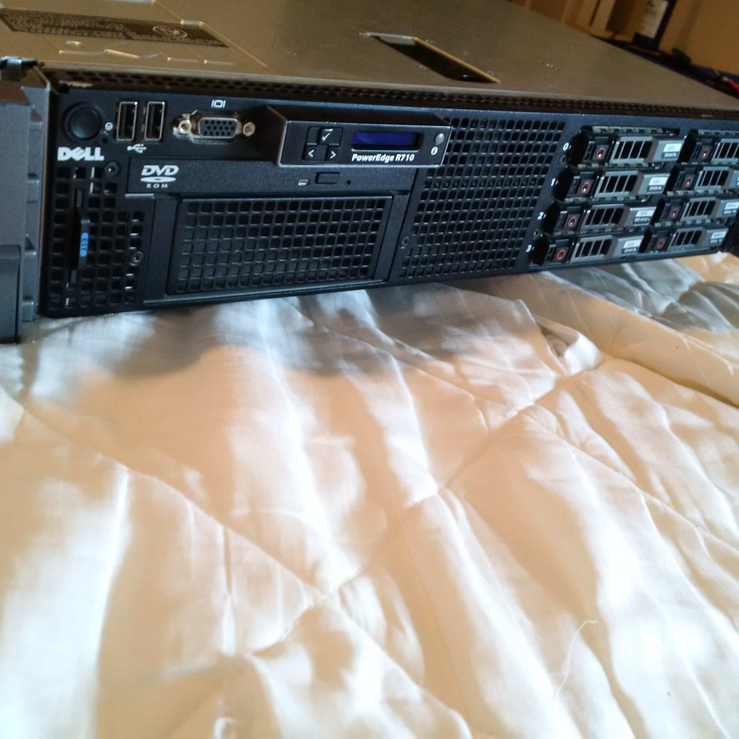 Dell PowerEdge R710 2U Server, Cisco Catalyst 3750G Managed Switch, Rack, Rails, Monitor, Keyboard, CAT5 cables…..