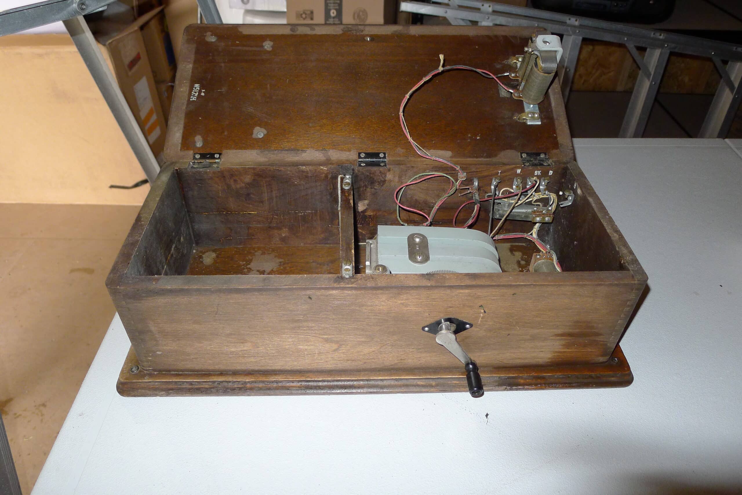 Nice vintage wood telephone – PRICE DROP!