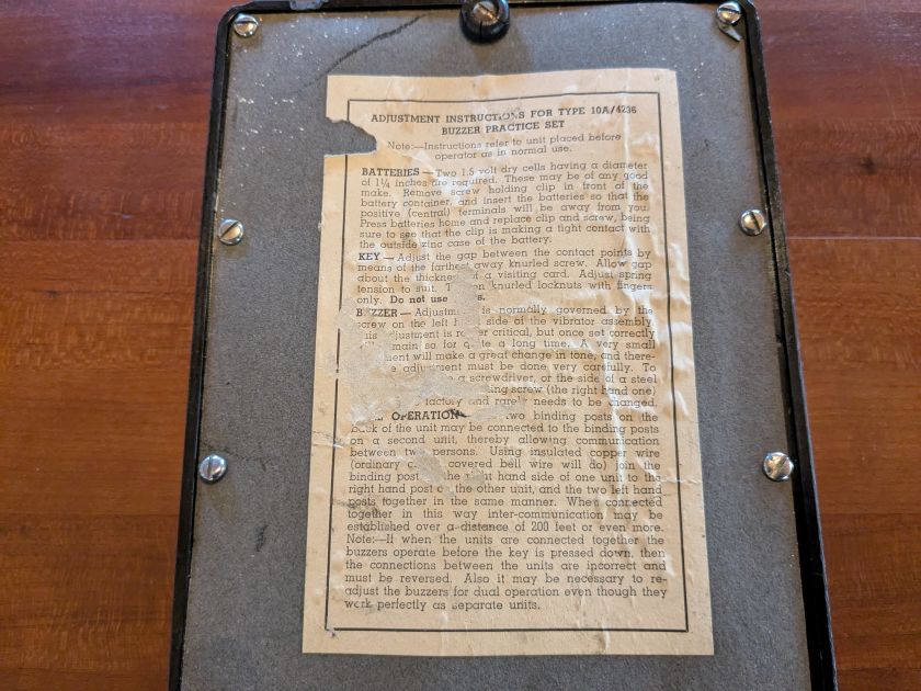 WW2 Wilson code practice buzzer