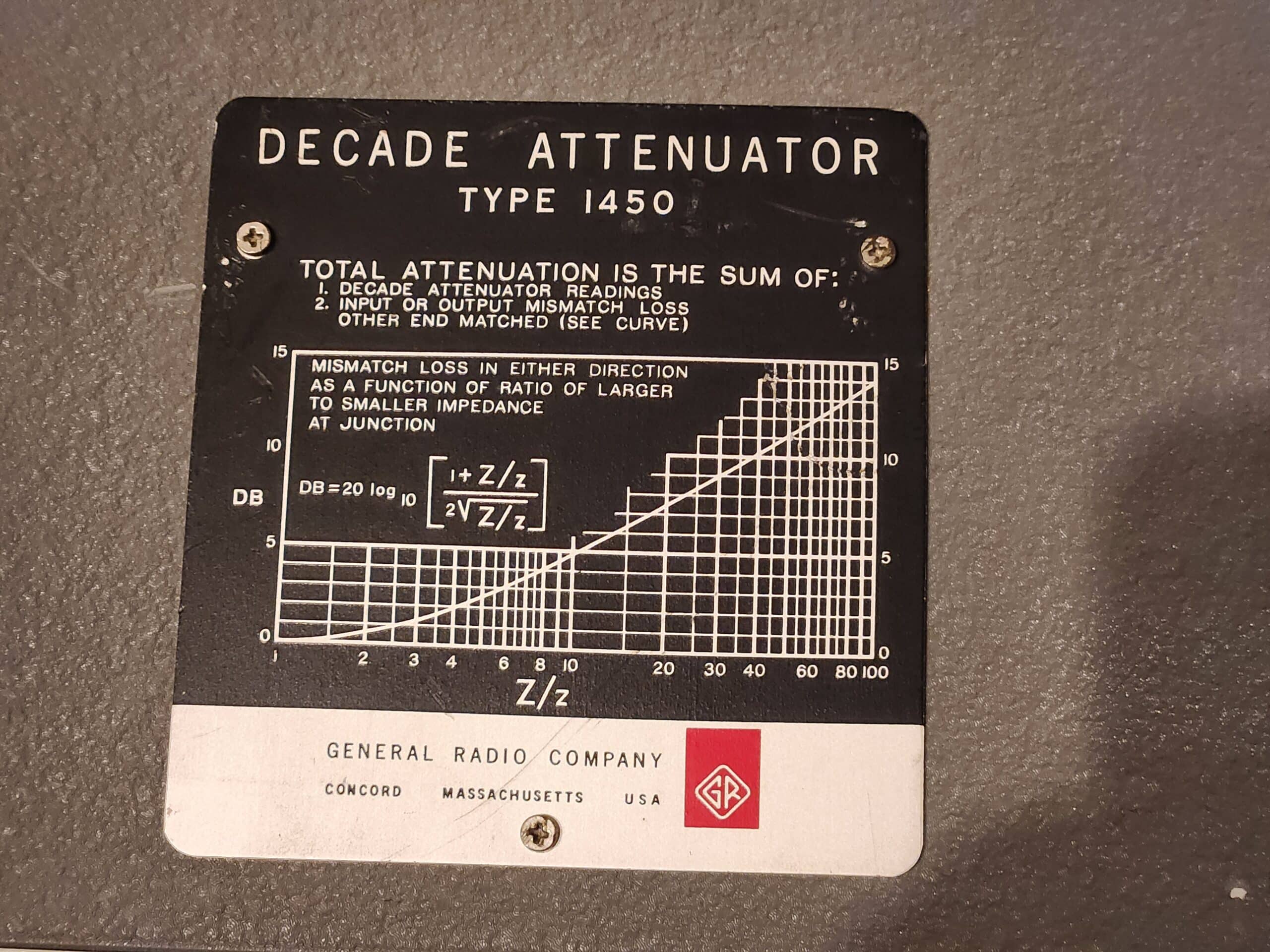 General Radio 1450-TB Decade Attenuator