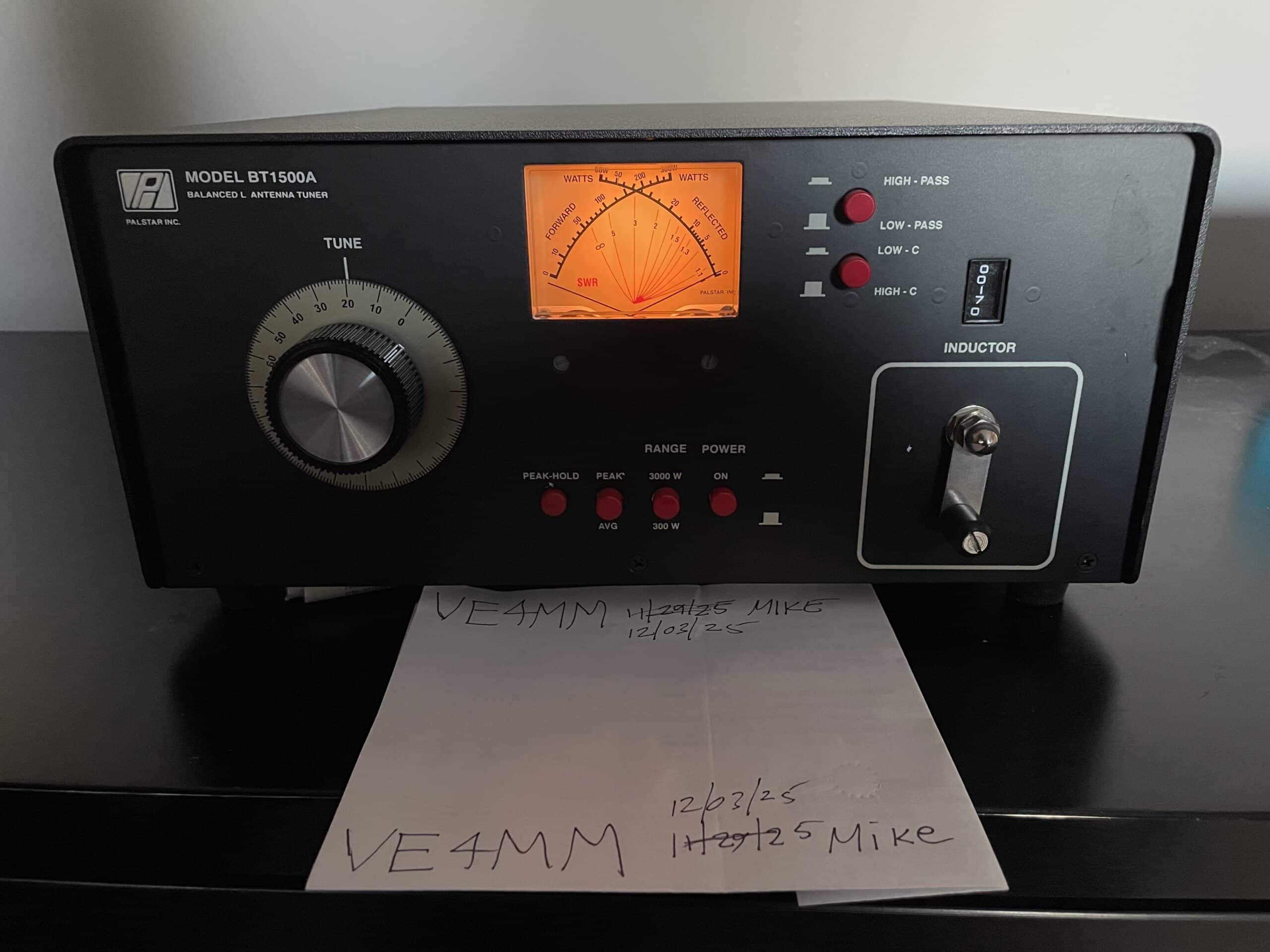 New Palstar BT1500A 1500 Watt Double L Balanced Antenna Tuner