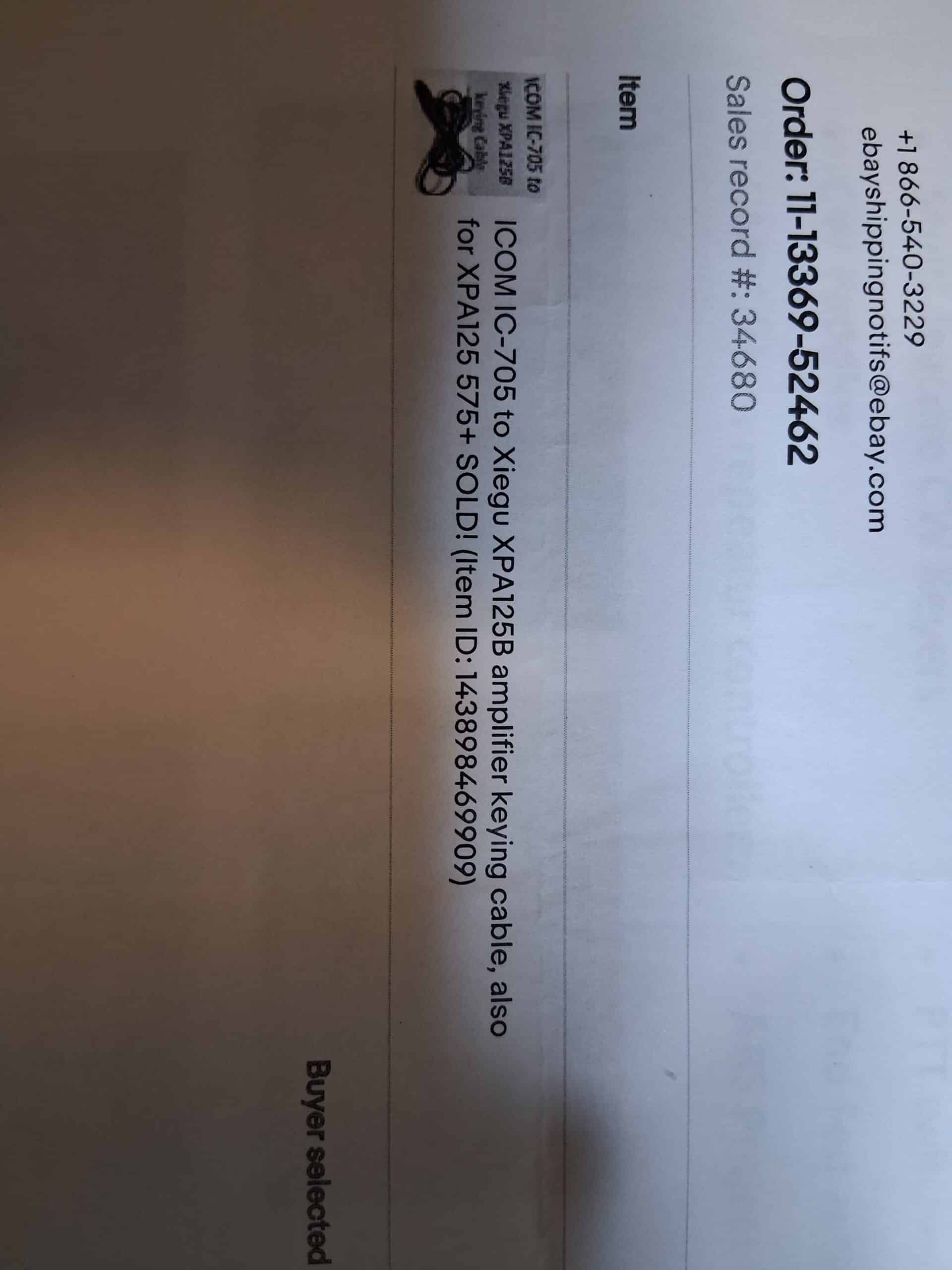 Icom 705 to Xiegu XPA 125b cable