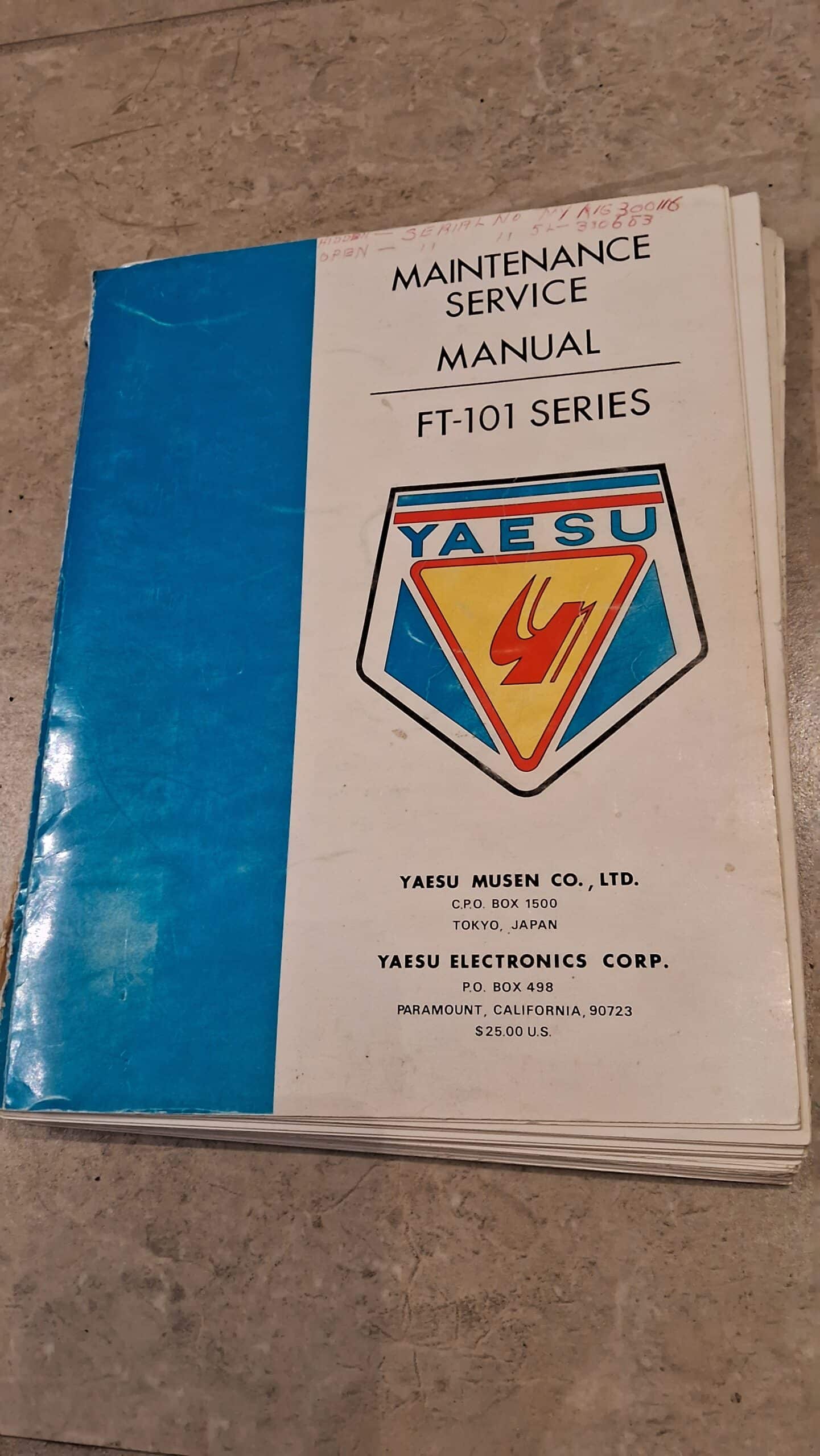 Yaesu FT-101E Complete Series Maintenance Service Manual