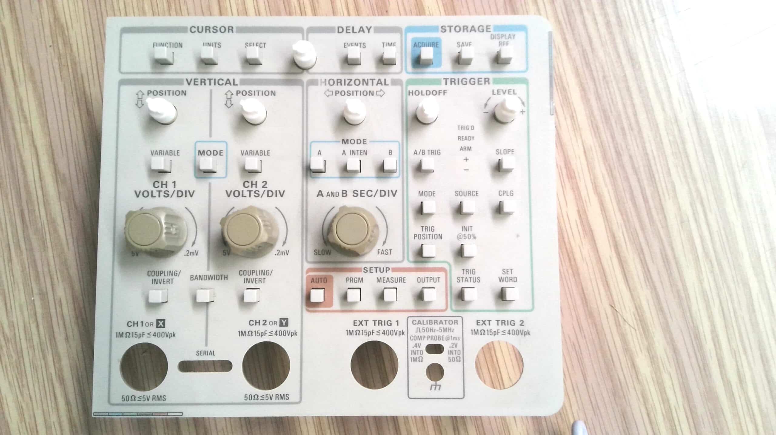 Tektronix 2430 Front panel controls