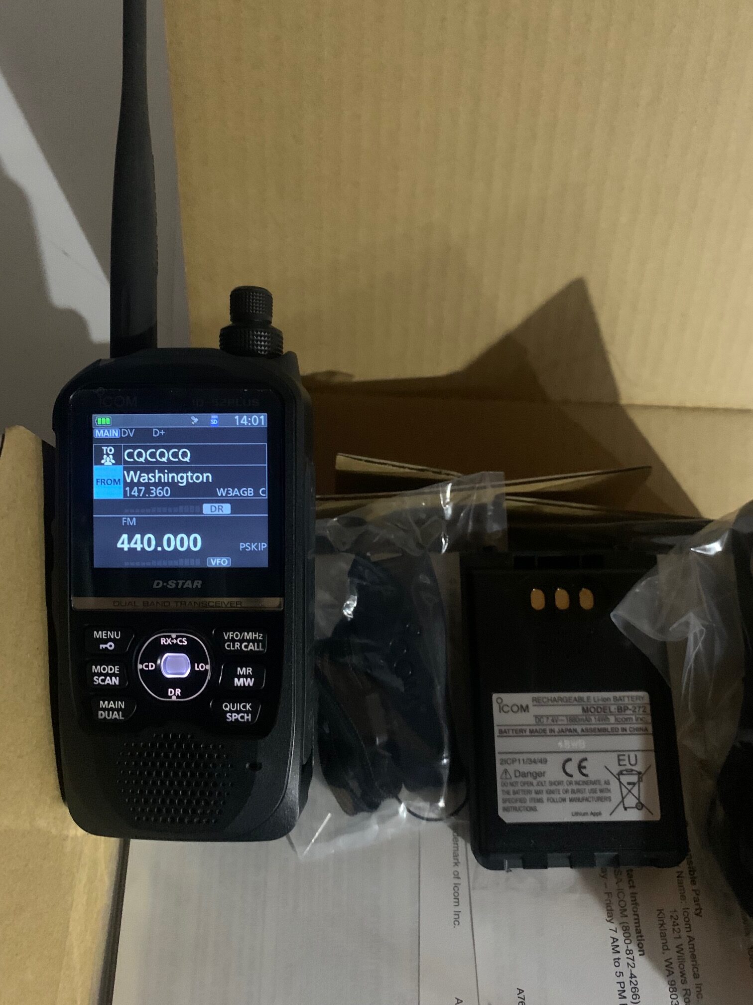 Icom ID-52A PLUS 5W VHF/UHF Dual Band Digital D-STAR with extras.